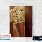 Tranh sơn dầu bình hoa nghệ thuật - BH012 - Ảnh 3