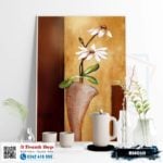 Tranh sơn dầu bình hoa nghệ thuật - BH010 - Ảnh 2