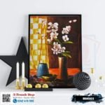 Tranh sơn dầu bình hoa nghệ thuật - BH003 - Ảnh 3