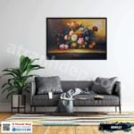 Tranh sơn dầu bình hoa hồng đẹp - BH017