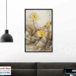 Tranh canvas Trang Trí Hoa Sen Vàng treo tường - HS007 - Ảnh 3