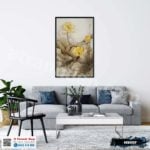 Tranh Canvas hoa sen vàng tinh tế - HS007
