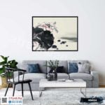 Tranh Canvas hoa sen họa tiết đơn giản - HS004