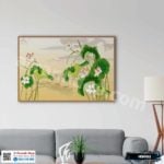 Tranh Canvas hoa sen trắng đẹp dịu dàng - HS002
