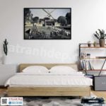 Tranh phong cảnh Hà Nội xưa - HNX013 - Ảnh 3