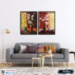 Bộ 2 tranh bình hoa nghệ thuật - B2C0004