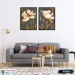 Bộ 2 tranh hoa lá in Canvas phong cách hiện đại- B2C0002