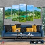 Bộ 5 tranh canvas phong cảnh thác bản giốc - B5T015 - Ảnh 2