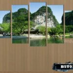 Bộ 5 tranh canvas phong cảnh sông núi - B5T014 - Ảnh 3
