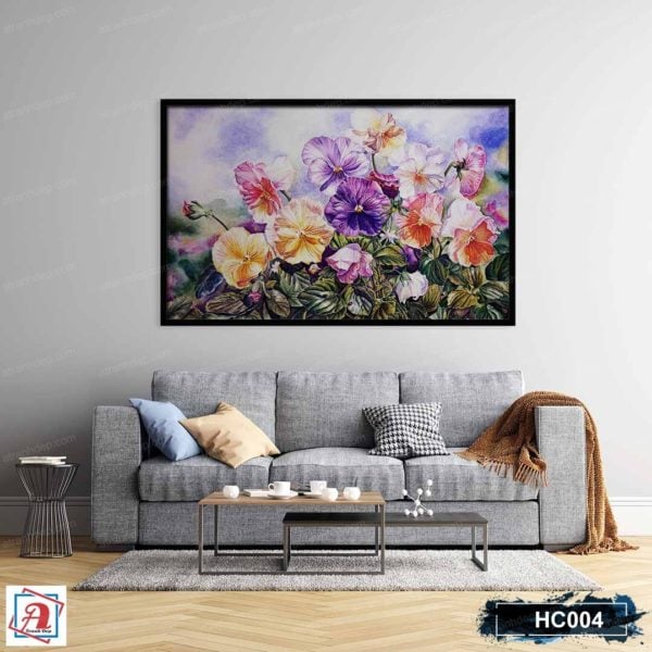 Tranh vẽ sơn dầu những bông hoa khoe sắc - HC004