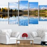 Bộ 5 tranh canvas phong cảnh núi hồ mùa thu New Zealand - B5T005 - Ảnh 2