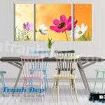 Bộ 3 tranh trang trí hoa cúc dại - B3T006 - Ảnh 3