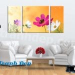 Bộ 3 tranh trang trí hoa cúc dại - B3T006 - Ảnh 2