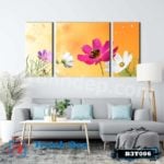 Bộ 3 tranh trang trí hoa cúc dại - B3T006