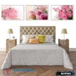 Bộ 3 tranh trang trí hoa hồng đẹp dịu dàng - B3T005