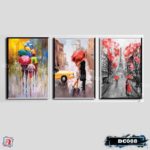 Bộ 3 tranh sơn dầu decor Paris - đôi tình nhân - DC008