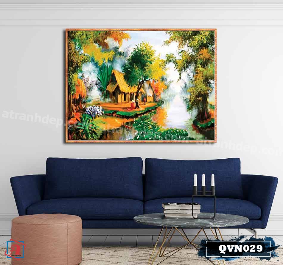 QVN029B-atranhdep_com Tranh canvas treo tường làng quê Việt Nam - QVN029 - Ảnh 1