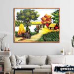 Tranh canvas treo tường làng quê Việt Nam - QVN026 - Ảnh 3