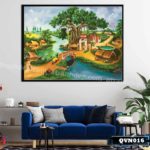 Tranh canvas treo tường làng quê Việt Nam - QVN016 - Ảnh 3