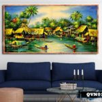 Tranh canvas treo tường làng quê Việt Nam - QVN010
