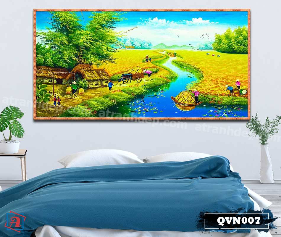 QVN007B-atranhdep_com Tranh canvas treo tường làng quê Việt Nam - QVN007 - Ảnh 1