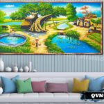 Tranh canvas treo tường làng quê Việt Nam - QVN004 - Ảnh 3