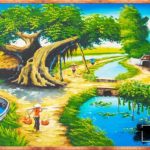 Tranh canvas treo tường làng quê Việt Nam - QVN004 - Ảnh 2