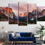 Bộ 5 tranh canvas treo tường phong cảnh thung lũng El Capitan Yosemite - B5T035