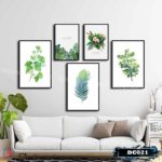 Bộ 5 tranh decor lá xanh-DC021 - Ảnh 4