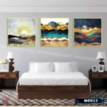 Bộ 3 tranh decor bình minh trên biển-DC017