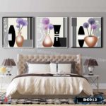 Bộ 3 tranh decor bình hoa nghệ thuật-DC012 - Ảnh 2
