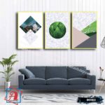 Bộ 3 tranh canvas treo tường Decor Hoa lá, hình khối cách điệu - DC083 - Ảnh 4