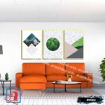 Bộ 3 tranh canvas treo tường Decor Hoa lá, hình khối cách điệu - DC083 - Ảnh 2
