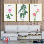 Bộ 3 tranh canvas treo tường Decor Hoa lá phong cách scandinavian - DC082 - Ảnh 4