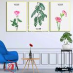Bộ 3 tranh canvas treo tường Decor Hoa lá phong cách scandinavian - DC082 - Ảnh 2