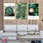 Bộ 3 tranh canvas treo tường Decor Hoa lá phong cách scandinavian - DC076 - Ảnh 2