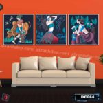 Bộ 3 tranh canvas treo tường Decor cô gái sơn nữ, phong cách tân cổ điển, ấn tượng - DC064 - Ảnh 2