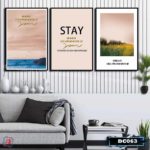 Bộ 3 tranh canvas treo tường Decor phong cảnh, phong cách scandianvian - DC063