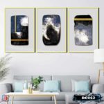 Bộ 3 tranh canvas treo tường Decor họa tiết trừu tượng - DC062