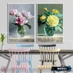 Bộ 2 tranh canvas treo tường Decor Bình hoa đẹp, phong cách hiện đại, trang nhã - DC051 - Ảnh 2