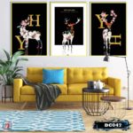 Bộ 3 tranh canvas treo tường Decor hươu cách điệu - DC047 - Ảnh 4