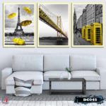 Bộ 3 tranh canvas treo tường Decor Kỳ quan kiến trúc thế giới - DC045