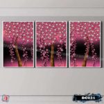 Bộ 3 tranh canvas treo tường Decor Họa tiết hoa lá cách điệu, phong cách hiện đại - DC031 - Ảnh 4