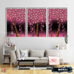 Bộ 3 tranh canvas treo tường Decor Họa tiết hoa lá cách điệu, phong cách hiện đại - DC031 - Ảnh 2