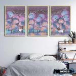 Bộ 3 tranh canvas treo tường Decor họa tiết cách điệu hươu và rừng cây, phong cách hiện đại - DC025 - Ảnh 2