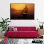 Tranh canvas phong thủy treo tường - Thuận buồm xuôi gió - TBXG010 - Khung hoa văn viền mỏng - 120x80cm - Ảnh 4