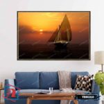 Tranh canvas phong thủy treo tường - Thuận buồm xuôi gió - TBXG010 - Khung hoa văn viền mỏng - 120x80cm - Ảnh 3