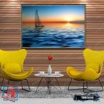 Tranh canvas phong thủy treo tường - Thuận buồm xuôi gió - TBXG006 - Khung hoa văn viền mỏng - 120x80cm - Ảnh 3