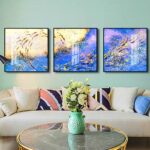 Bộ 3 tranh canvas treo tường Decor Họa tiết đàn cá cách điệu, phong cách hiện đại - DC142 - Ảnh 2
