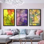 Bộ 3 tranh canvas treo tường Decor Họa tiết lá mùa thu - DC134